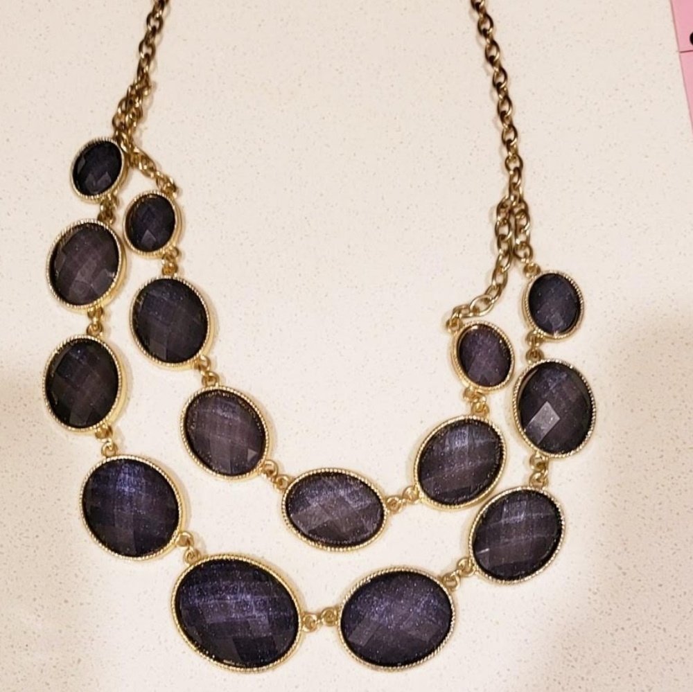 Navu and gold statement necklace